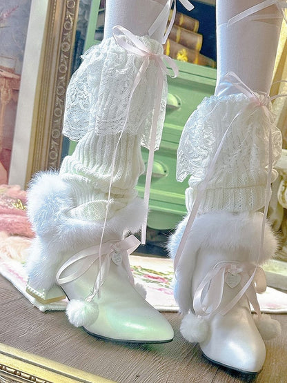 with Ankle Lolita White Elegant Platform Boots Accents Bow