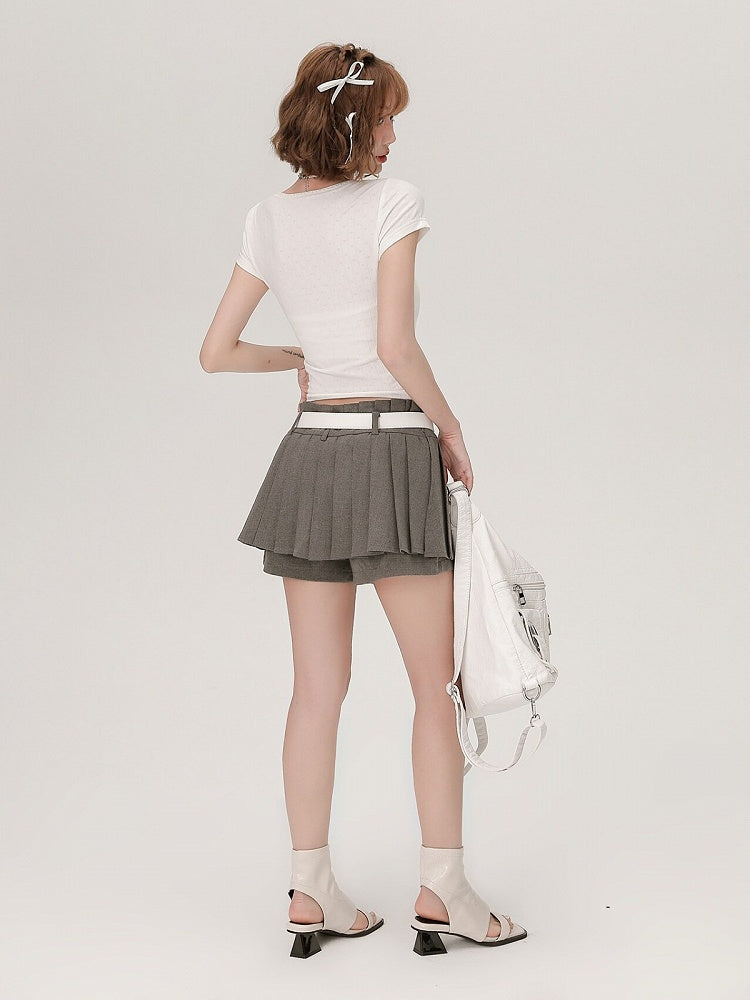 White Short Sleeve Bowknot Lace Cutout T-Shirt - Girlyhalo