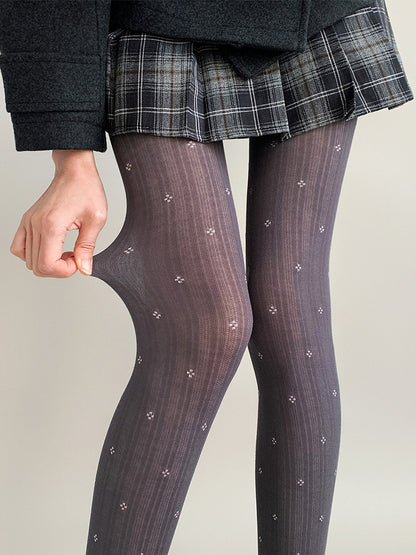 Floral Colors) Ditsy Ribbed Tights (4