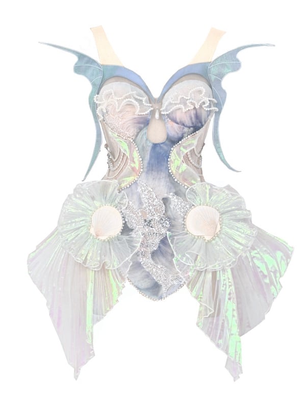 Details Dusty Sequin Goth and Corset Fairy Bead Top Mermaid Blue