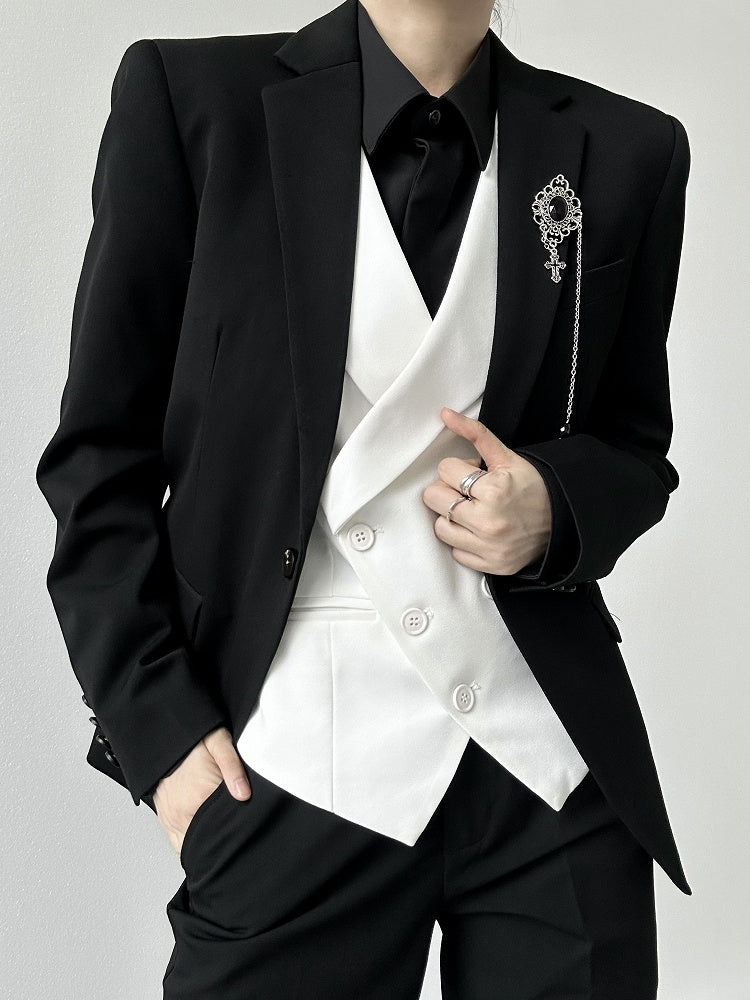 Suit Ties  Vest with White Ouji V-neck Lolita Back Adjustable