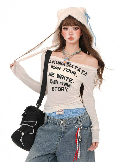 Weit geschnittene Jeans mit gestreiftem, kariertem Bund