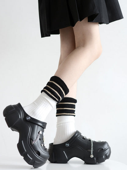 Fake Design Pattern 4 Two-Pieces Socks Striped Colors