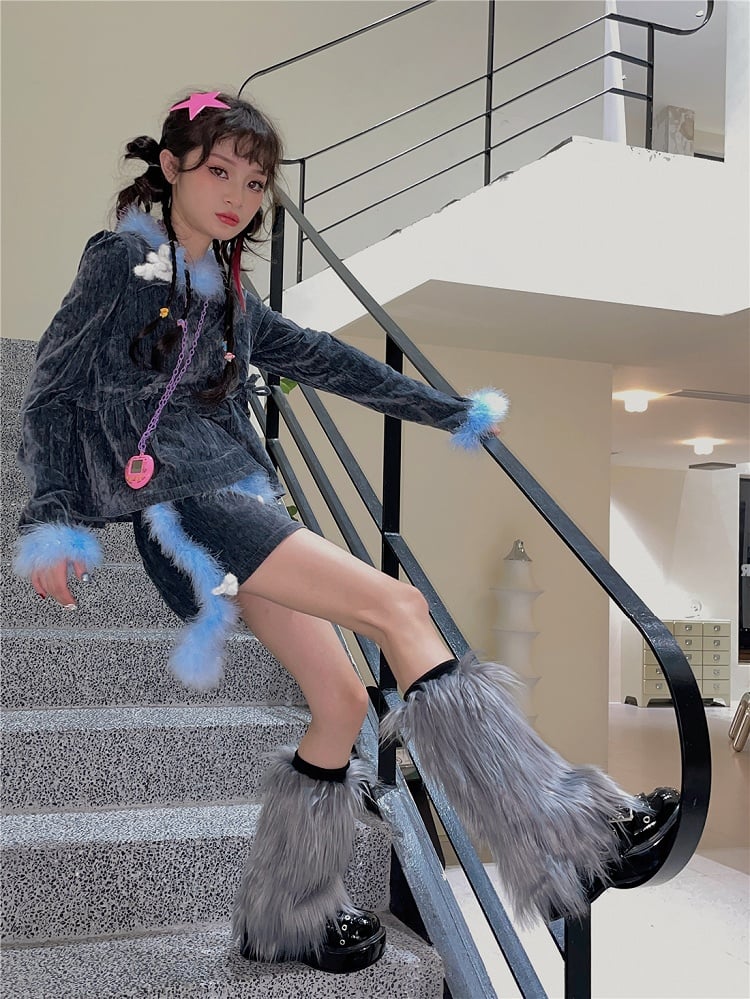 Warmers 20CM/30CM Y2K Shaggy Gray Leg