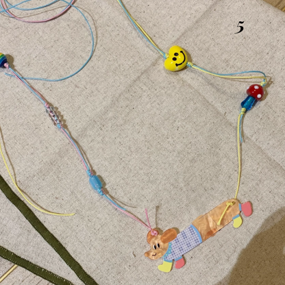 Y2K Süße Welpe und Katze Halskette