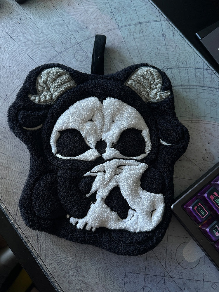 Black and Reaper White Towel Hand Gothic Grim