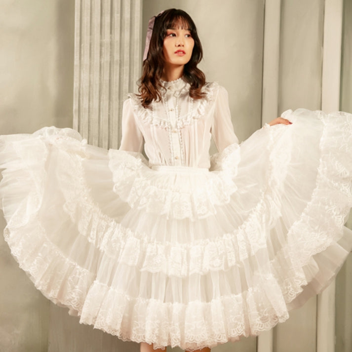 White Puffy Multi-layered A-line Petticoat 65cm