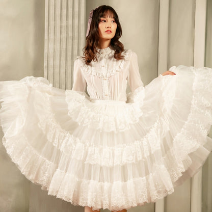 White Puffy Multi-layered A-line Petticoat 65cm