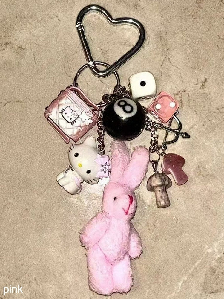 Kawaii Rabbit Cat Keychain Pendant - Kiwi Store