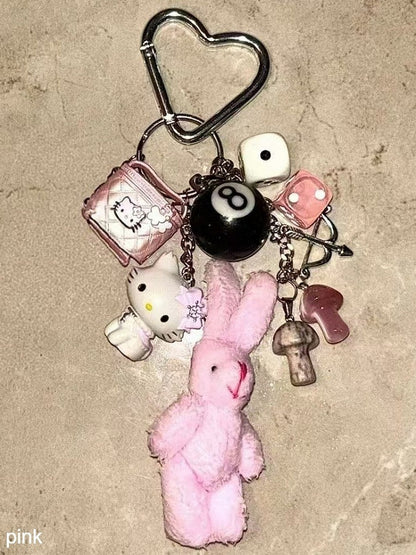 Kawaii Rabbit Cat Keychain Pendant - Kiwi Store