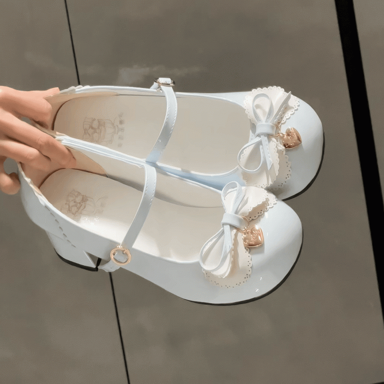 Height Sweet - PU Janes Heel Lolita in Blue Mary 5cm