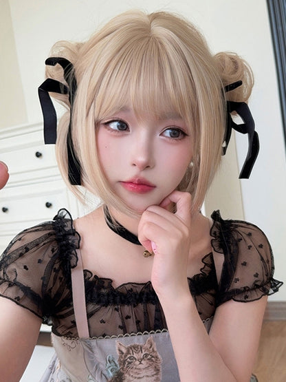 ウィッグ 35CM ヘアクリップ + ブロンド ダブルストレート アクセサリー 長さ