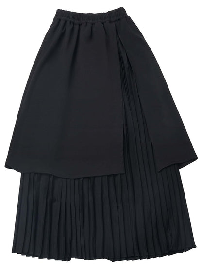 Pleated Black Long Skirt