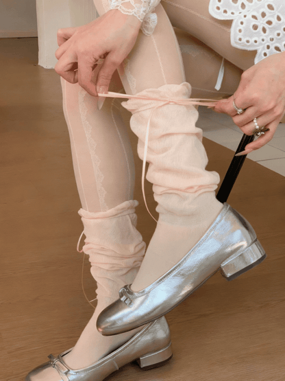 Bowknot Calf Color Details 6 Options Socks