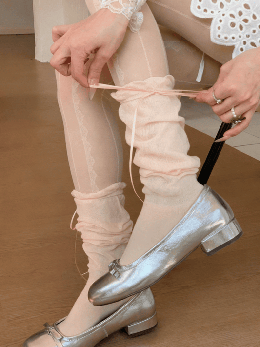 Bowknot Calf Color Details 6 Options Socks