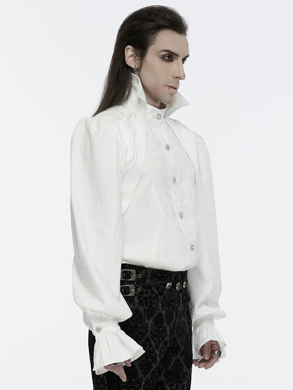 Goth Men's Collar Palace White Shirt Gorgeous Stand