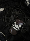 Schwarz-weiße Rückseite mit Reaper Grim Clip und Telefon Gothic Mobile Crossbody Strap