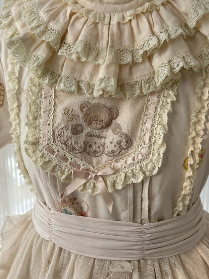 Bodice Toys Dress Embroidery Print Sleeves Teddy Lolita Short Sweet
