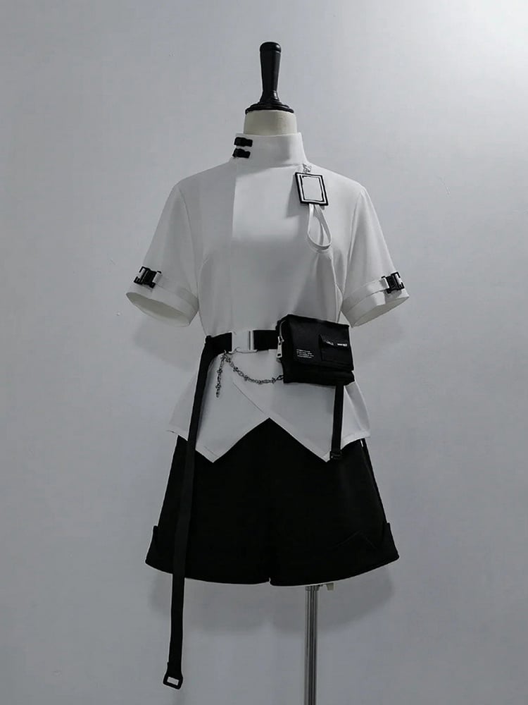 Schwarze Ouji-Shorts Techwear Lolita Cyberpunk Urban