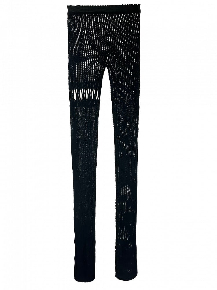 Cutout Options Tights Y2K Fishnet Design 4 Asymmetrical Color