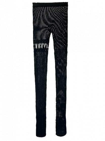 Cutout Options Tights Y2K Fishnet Design 4 Asymmetrical Color