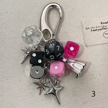 Optionen 5 Würfel Cyberpunk Y2K Schlüsselanhänger
