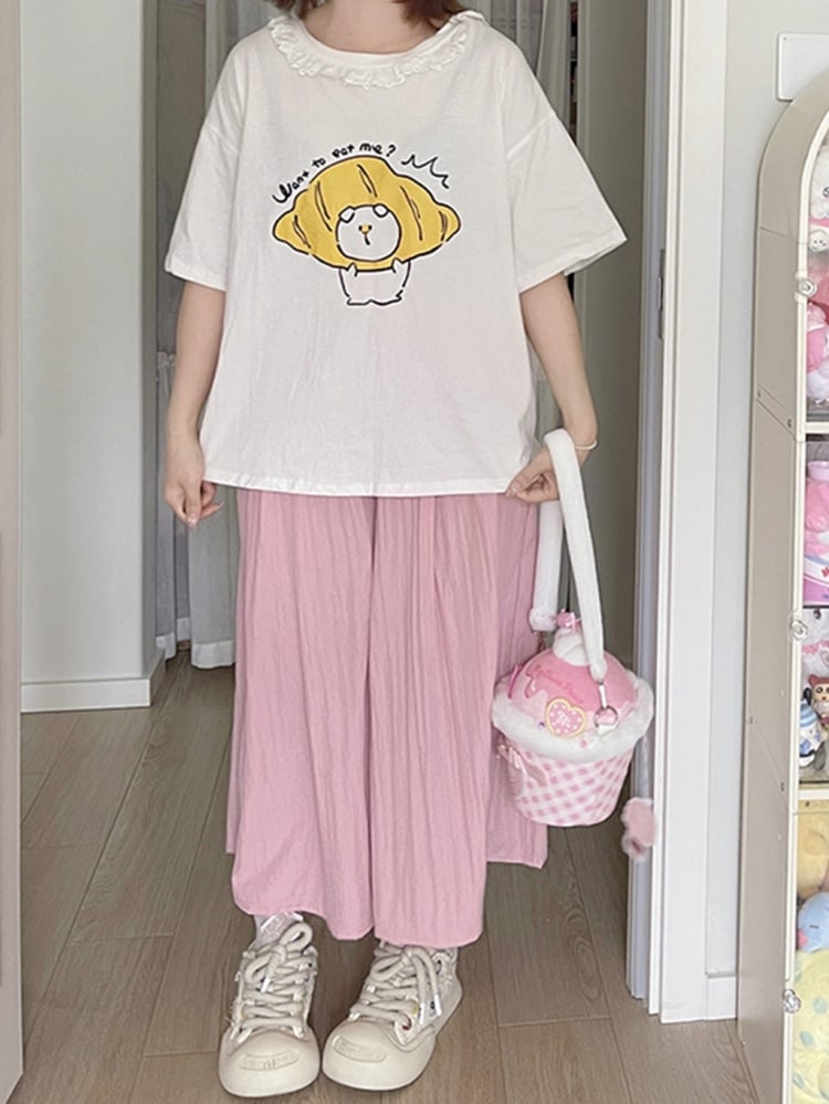 Rosa Khaki Weite Hose