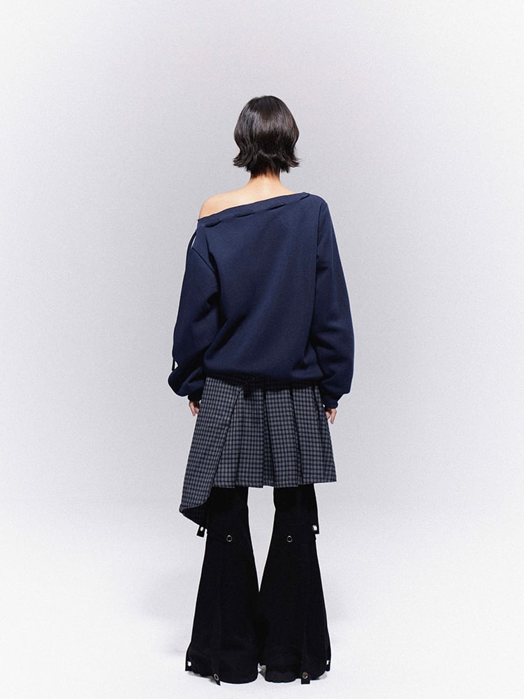 Vintage Straps on Pants Black Dangling Cargo Flap with Flared