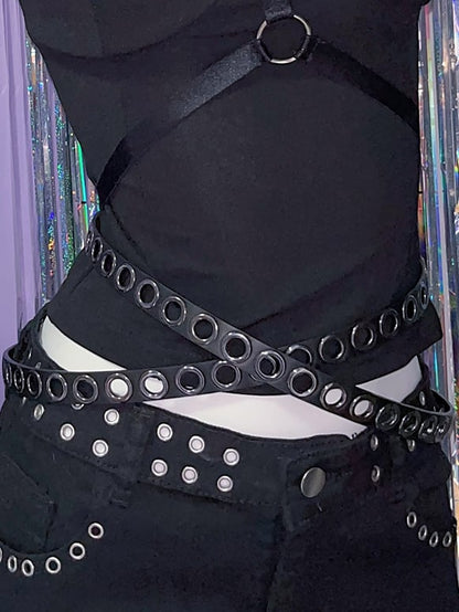 Waist PU Y2K Punk Belt Black