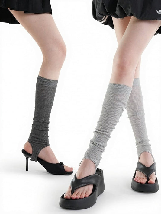 Ribbed Trim Striped Calf Socks in 5 Colors - ModaSwings