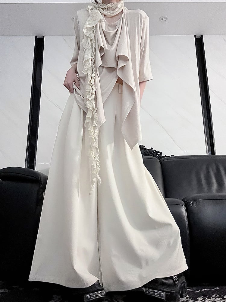 Top Short/Long Elegant Neckline Apricot - Lolita Scarf Ouji Sleeve