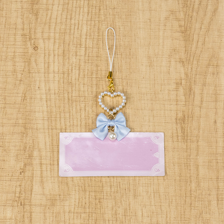 Blue Bow Beaded Sweetheart Jirai Kei Light Charm