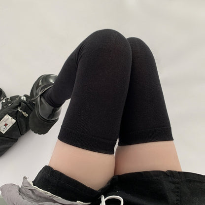 / Knee Gray Black Stockings JK Dark Over