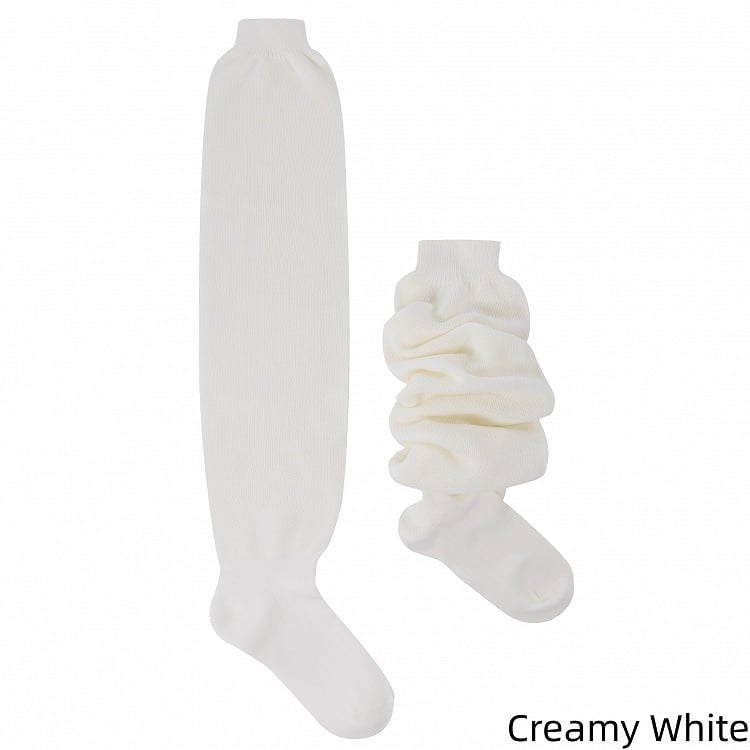 JK Socks Loose Slimming 70CM White/White/Black Creamy