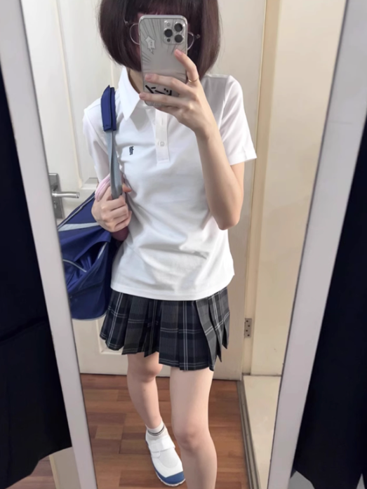 Skirt 39CM Pattern Plaid Uniform Black JK Pleated