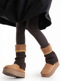 Knit Colorblock Design Leg Warmers - ModaSwings