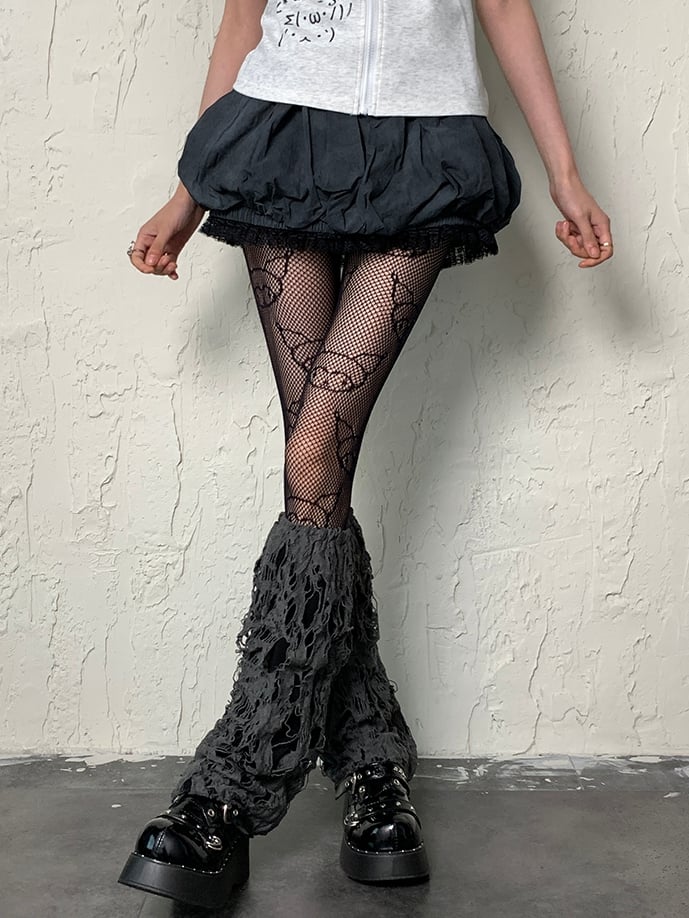 Beinwärmer Punk Grau Cut-out Design Wasteland