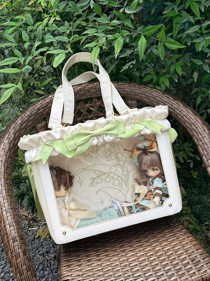 Large Transparent Window Bag with Side Zip in Multiple Colors - Green Gable