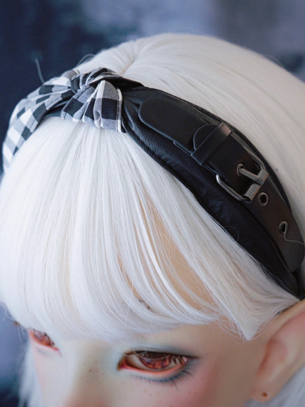 Plaid Buckle Pattern Black Decorated Gothic KC