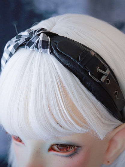 Plaid Buckle Pattern Black Decorated Gothic KC