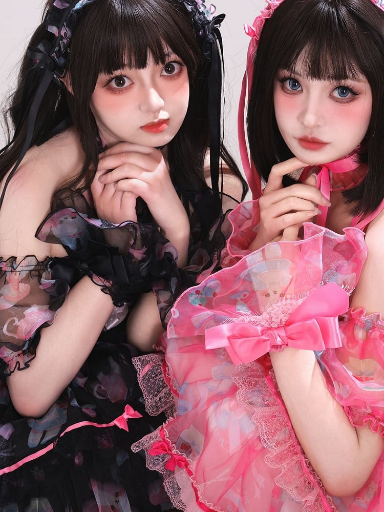 Black Cuffs Blue Wrist / Pink