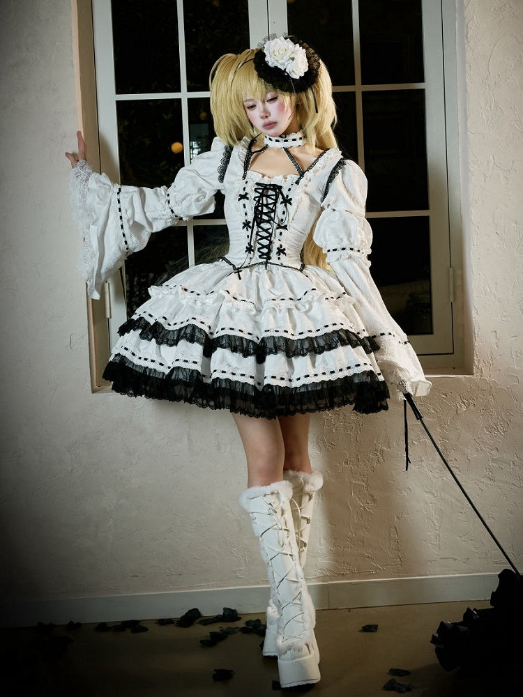 Girl Sleeves Top Outfit Skirt Lolita Detachable Fanart Magic Fashion Puff Gothic +