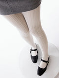White Creamy Tights Wheat Fine Ear Line Pattern