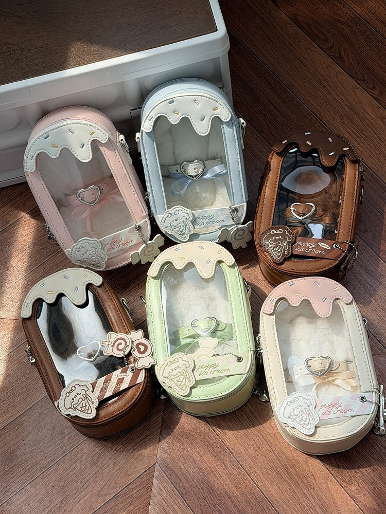 Multicolor Puppy BJD Doll Clear Window Crossbody Sack - Sugar Cube Studio