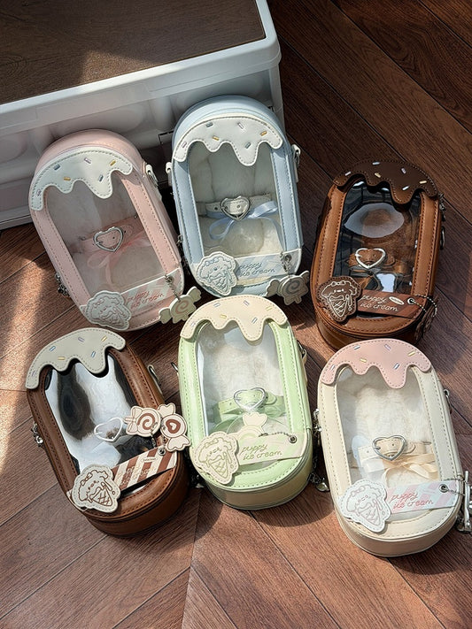 Multicolor Puppy BJD Doll Clear Window Crossbody Sack - Sugar Cube Studio