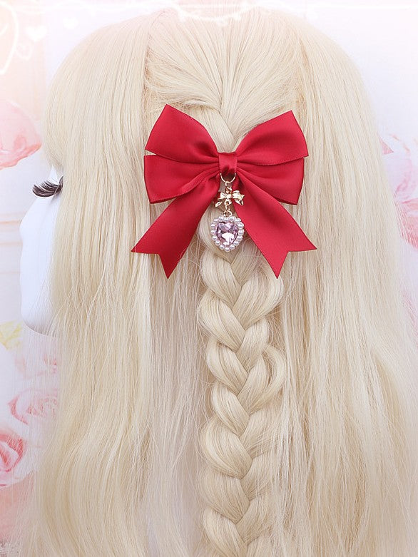 Kei 5 Large Charm Hairclip Bowknot Options Heart Jirai Color