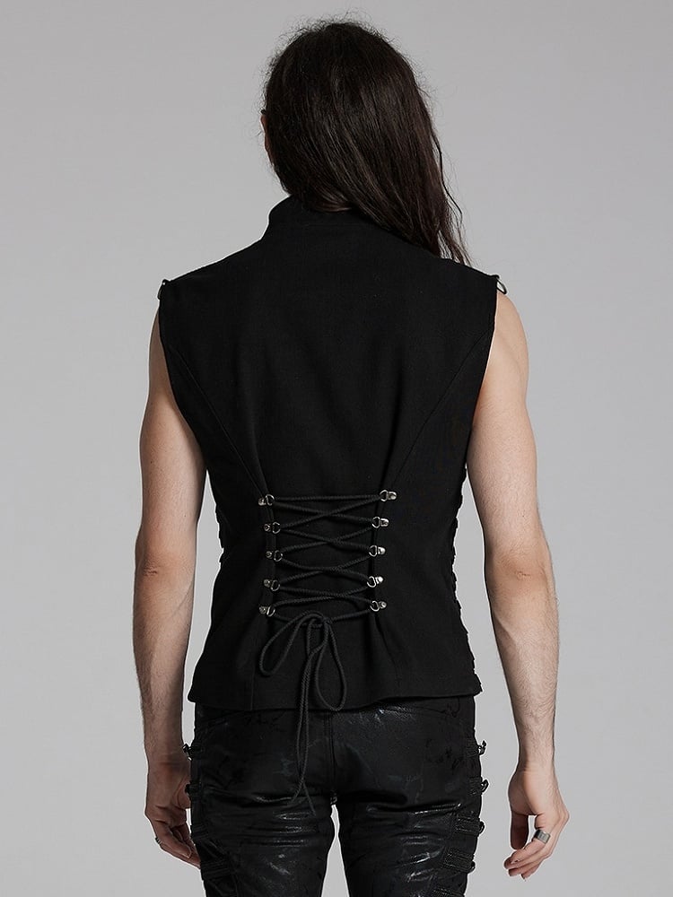 Black Men's Punk Power Sense Personality Vest