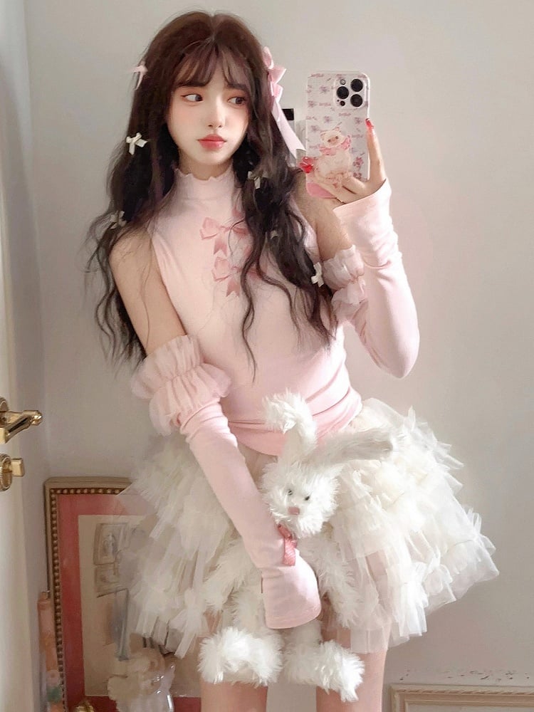 Mit Rock Tiered Mini Tüll Shorts Futter Weiß Puffy