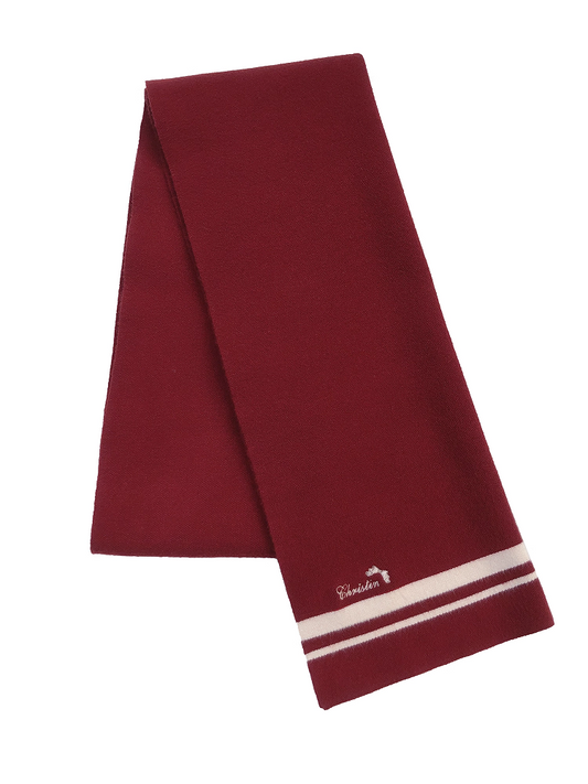 Scarf with Embroidery Red/White Letter