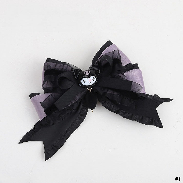 Hairclip Black 2 Purple Sweet-edgy Bow Options Lolita